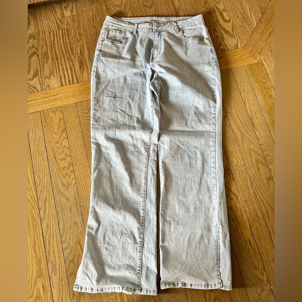 Sidefeel women’s xl flare led with slit jeans